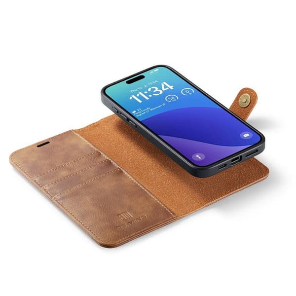 Mobil lommebok DG-Ming 2i1 Apple iPhone 16 Pro Max - Brun