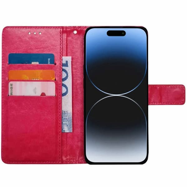 Lompakkokotelo 3-kortti Apple iPhone 16 Pro Max - Vaaleanpunainen