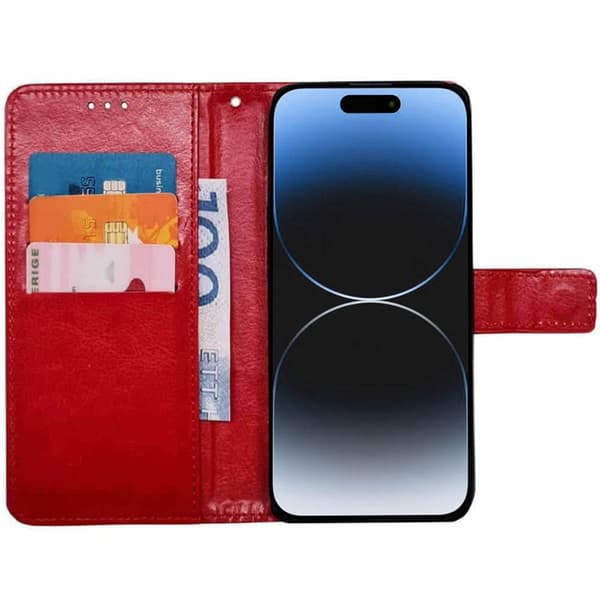 Plånboksfodral 3-kort Apple iPhone 16 Pro Max - Röd