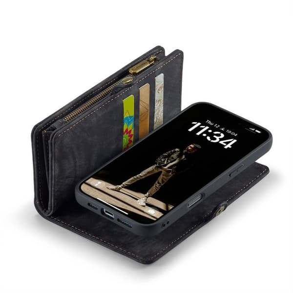 CaseMe mobildeksel 008 8-kort Apple iPhone 16 Pro Max - Svart/grå