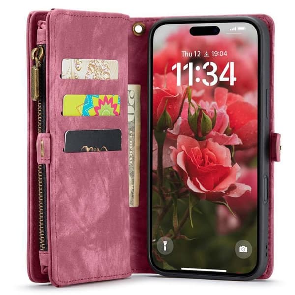 CaseMe mobilfodral 008 8-kort Apple iPhone 16 Pro Max - Röd