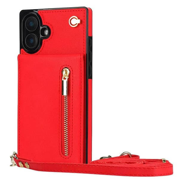 Zipper halskæde cover Apple iPhone 16 Plus - Rød