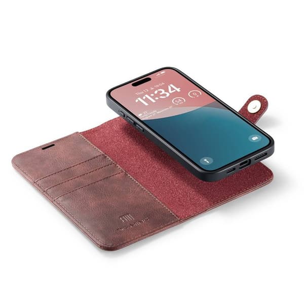 Lompakkokotelo DG-Ming 2i1 Apple iPhone 16 Plus - Punainen