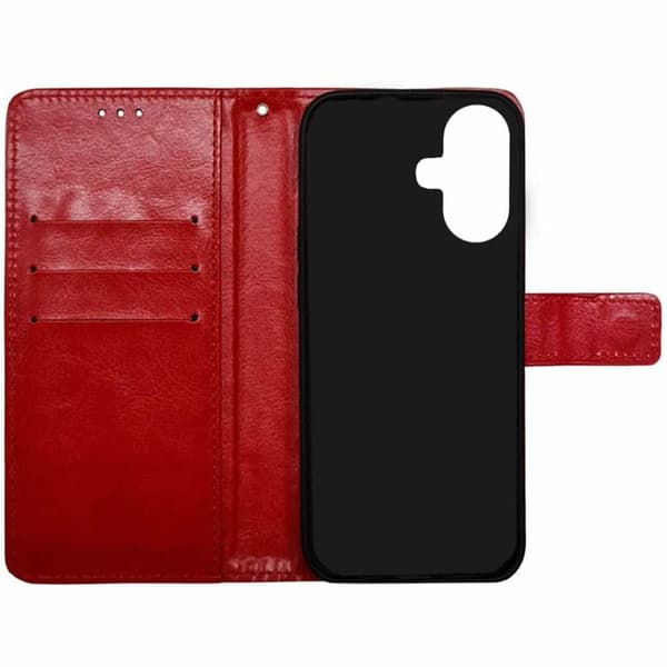 Wallet cover 3-kort Apple iPhone 16 Plus - Rød