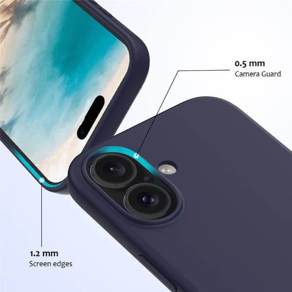 Liquid silikon skal Apple iPhone 16 Plus - Midnight Blue