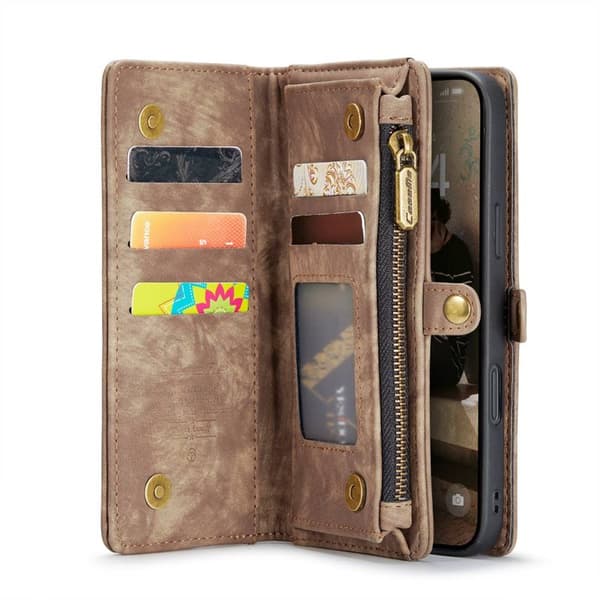 CaseMe mobilfodral 008 8-kort Apple iPhone 16 Plus - Brun
