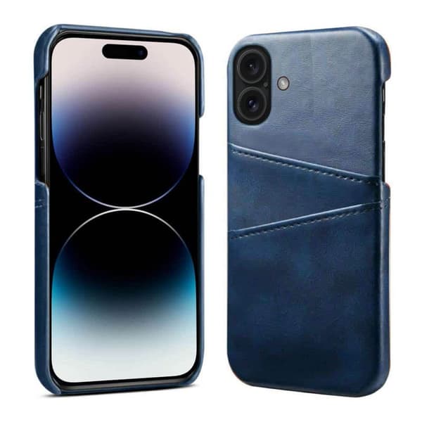 Retro kuori korttipaikoilla Apple iPhone 16 Plus - Sininen