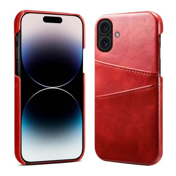 Retro skal med kortplatser Apple iPhone 16 Plus - Röd