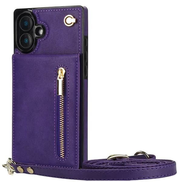 Zipper kaulakorukuori Apple iPhone 16 - Violetti