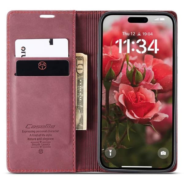 CaseMe puhelimenkotelo 013 Apple iPhone 16 - Viininpunainen