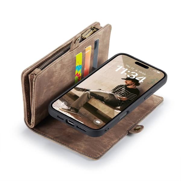 CaseMe puhelimenkotelo 008 8-kortti Apple iPhone 16 - Ruskea