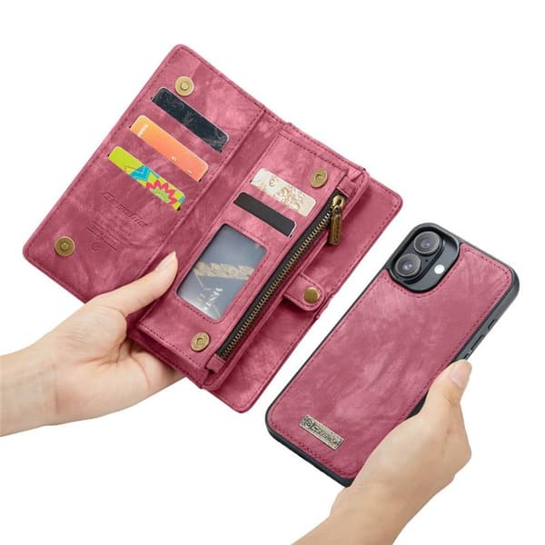 CaseMe mobilcover 008 8-kort Apple iPhone 16 - Rød
