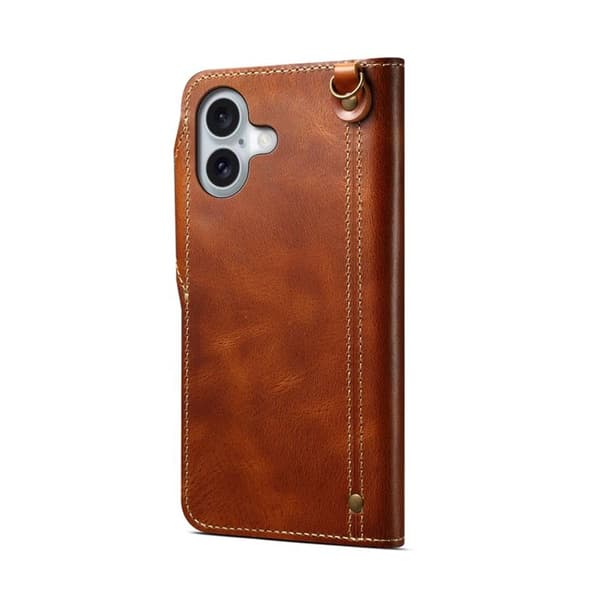 Denior lompakkokotelo nahkaa Apple iPhone 16 Plus - Ruskea