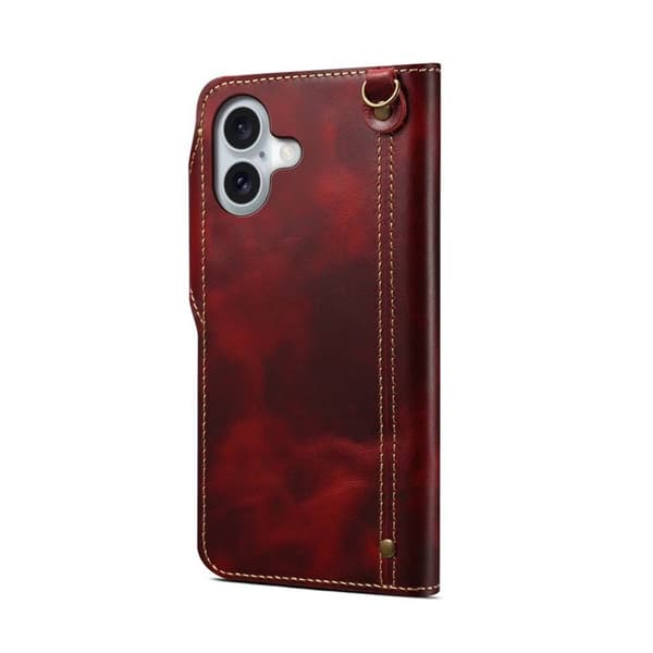 Denior mobilcover læder Apple iPhone 16 Plus - Oxeblod