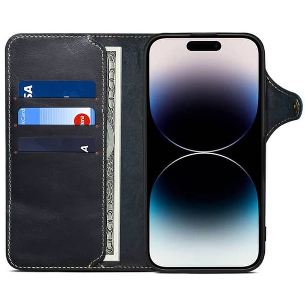 Denior mobildeksel lær Apple iPhone 16 Pro Max - Blå