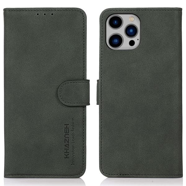 KHAZNEH iPhone 16 Pro Fodral Matt Läder Grön