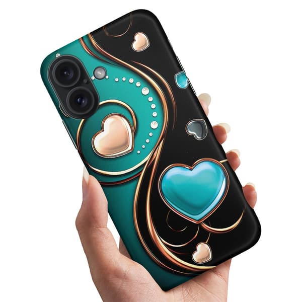iPhone 16 Plus - Cover/Mobilcover Hjerter