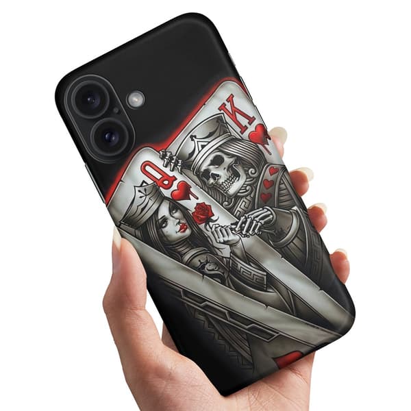 iPhone 16 Plus - Cover/Mobilcover King Queen Kortspil