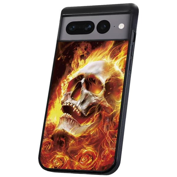 Google Pixel 9/9 Pro - Skal/Mobilskal Burning Skull