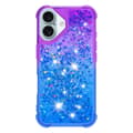 Pikkukuva 3 / 7: SKALO iPhone 16 Juoksuhiekka Glitter Sydämet TPU kuori - Violetti-Sininen