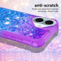 Pikkukuva 4 / 7: SKALO iPhone 16 Juoksuhiekka Glitter Sydämet TPU kuori - Violetti-Sininen