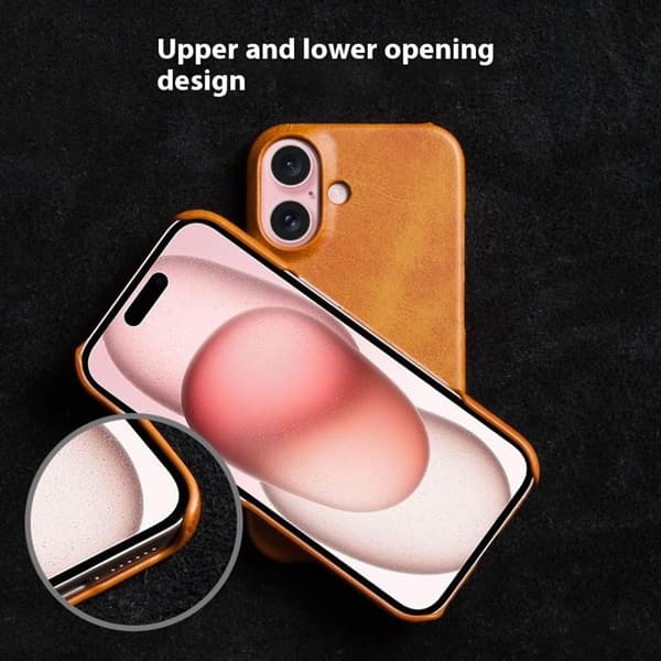 SKALO iPhone 16 PU-nahkainen Suojakuori - Musta