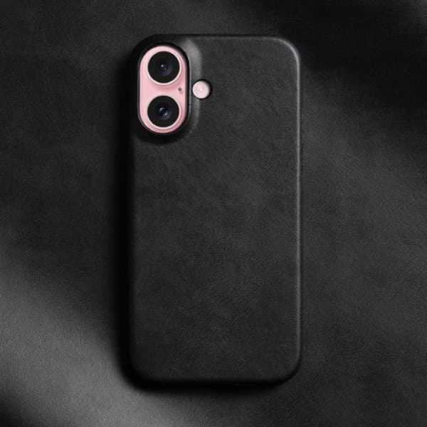 SKALO iPhone 16 PU-nahkainen Suojakuori - Musta