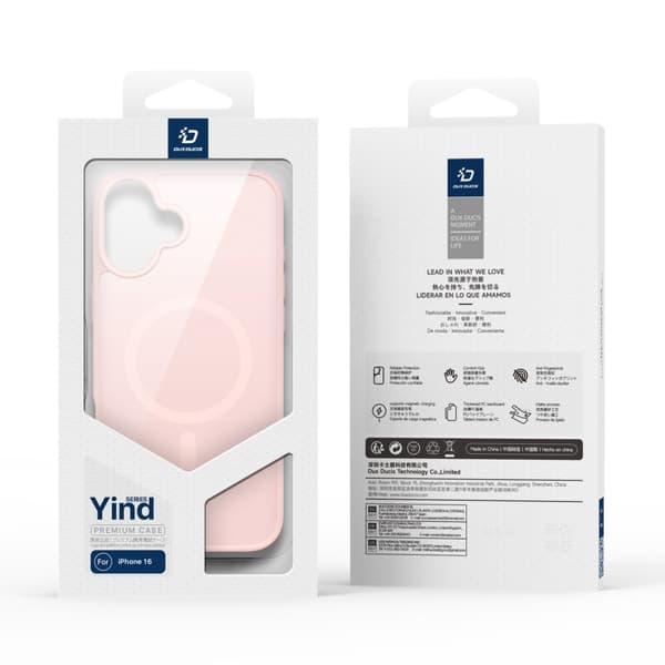 DUX DUCIS iPhone 16 Yind Series Matte Finish Cover - Pink