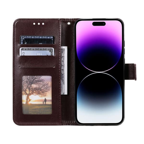 SKALO iPhone 16 Mandala lompakkokotelo - Ruskea
