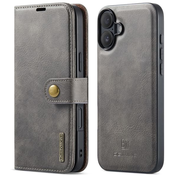 DG MING iPhone 16 2-i-1 Magnet Pungetui - Grå