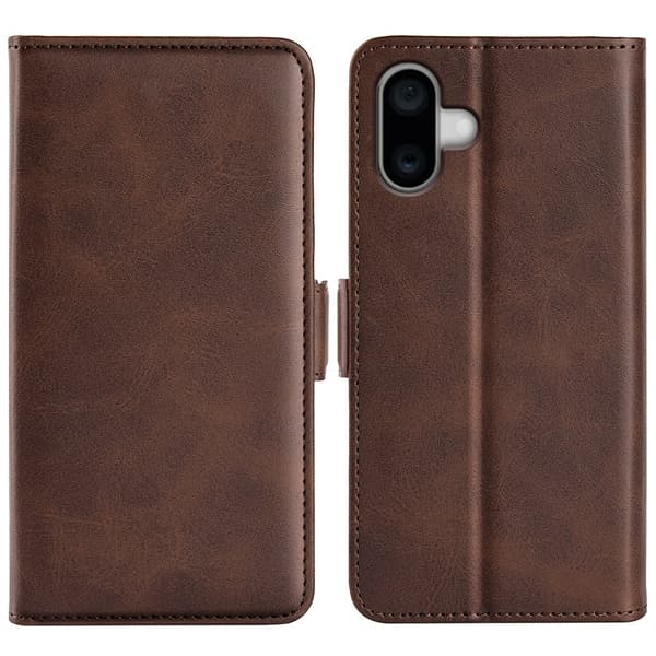 SKALO iPhone 16 Premium Wallet Lompakkokotelo - Ruskea