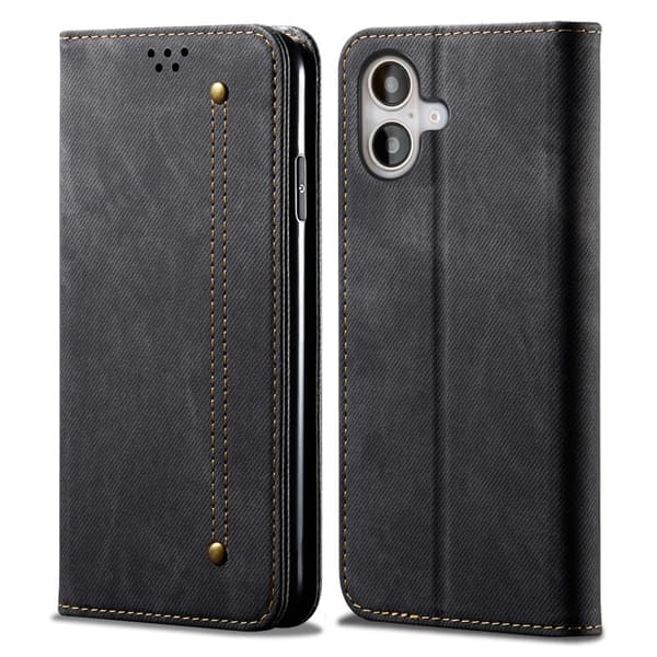 SKALO iPhone 16 Jeans Flip Cover - Sort