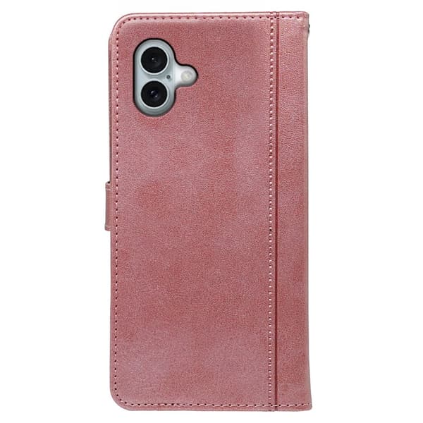 SKALO iPhone 16 Lompakkokotelo PU-nahkaa - Ruusukulta