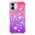Miniatyrbillede 3 af 7: SKALO iPhone 16 Plus Kvicksand Glitter Hjerter TPU Cover - Pink-Lilla