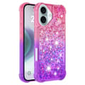 Miniatyrbillede 1 af 7: SKALO iPhone 16 Plus Kvicksand Glitter Hjerter TPU Cover - Pink-Lilla