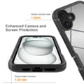 Miniatyrbild 3 av 5: SKALO iPhone 16 Plus Shockproof Clear Hybrid Skal + Skärmskydd - Svart