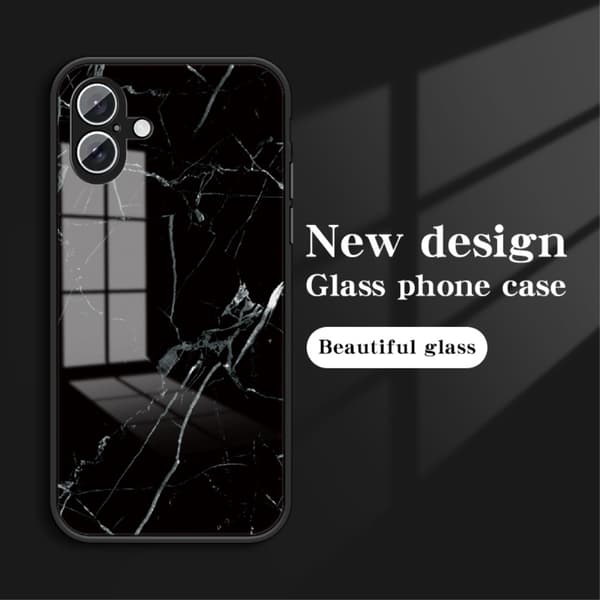 SKALO iPhone 16 Plus Marmor hærdet glas TPU Cover - #4