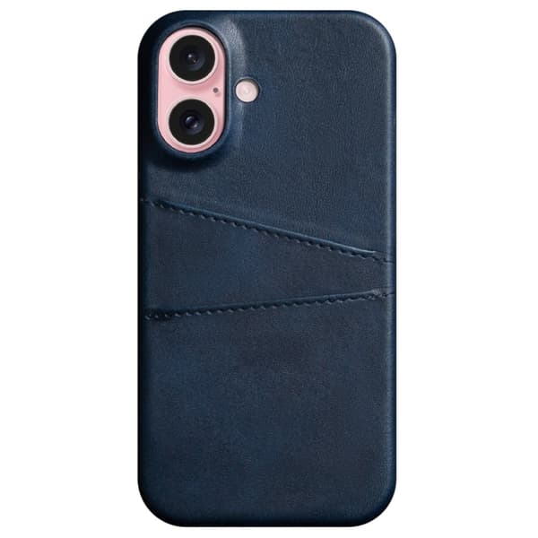 SKALO iPhone 16 Plus PU-læder Kortholder Cover - Blå