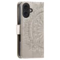 Pikkukuva 6 / 6: SKALO iPhone 16 Plus Mandala lompakkokotelo - Kulta