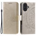 Pikkukuva 1 / 6: SKALO iPhone 16 Plus Mandala lompakkokotelo - Kulta