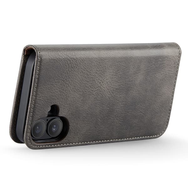 DG MING iPhone 16 Plus 2-i-1 Magnet Plånboksfodral - Grå