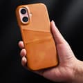 Miniatyrbillede 3 af 6: SKALO iPhone 16 Plus PU-læder Kortholder Cover - Brun