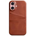 Miniatyrbillede 1 af 6: SKALO iPhone 16 Plus PU-læder Kortholder Cover - Brun