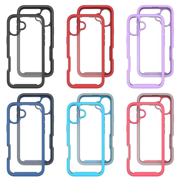 SKALO iPhone 16 Plus Iskunkestävä Clear Hybridi Suojakuori - Violetti