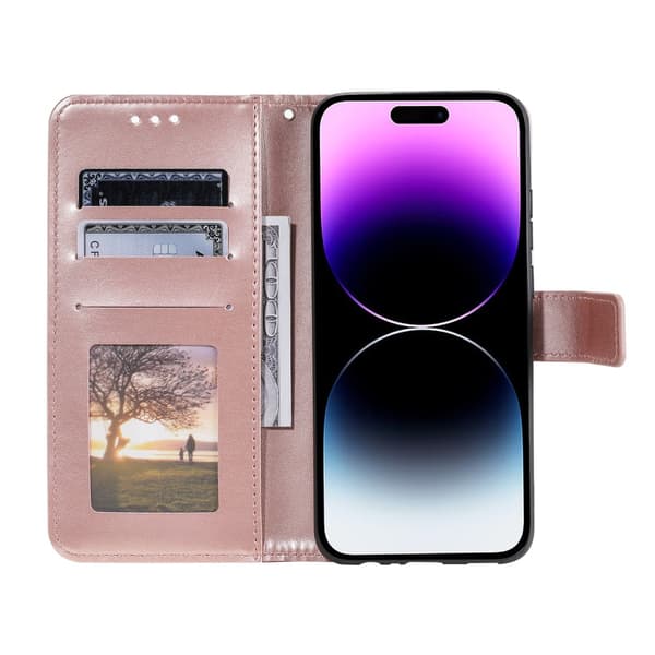 SKALO iPhone 16 Plus Mandala Flip Cover - Rosa guld
