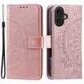 Miniatyrbillede 1 af 6: SKALO iPhone 16 Plus Mandala Flip Cover - Rosa guld