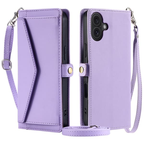 SKALO iPhone 16 Plus Evelope Clutch 5-Lokeroa - Violetti