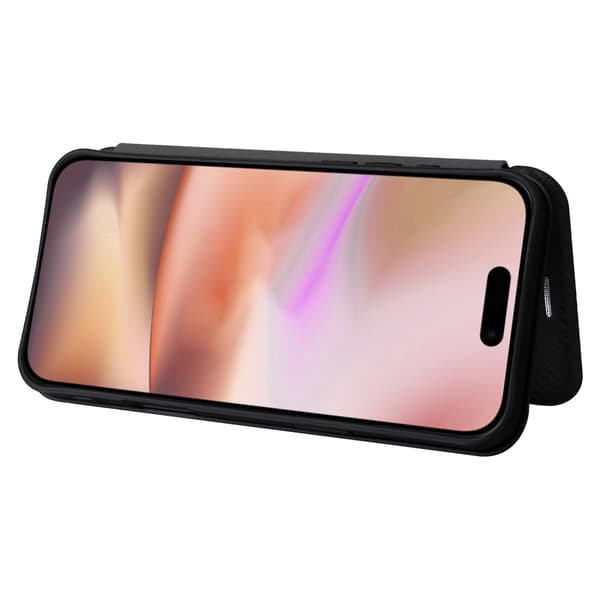 SKALO iPhone 16 Plus Carbon Fiber Pungetui - Sort