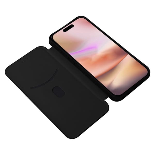 SKALO iPhone 16 Plus Carbon Fiber Pungetui - Sort