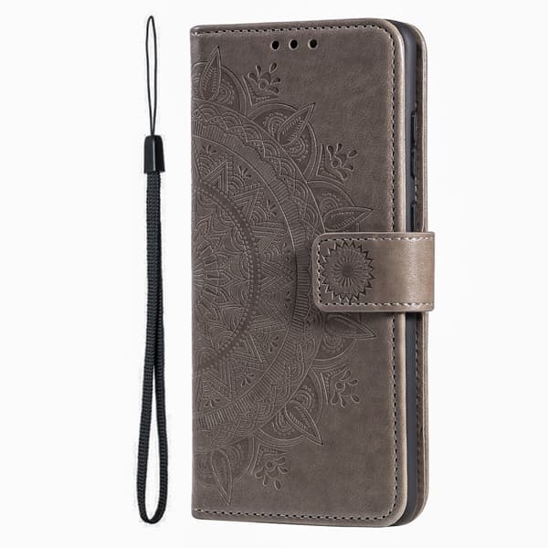 SKALO iPhone 16 Plus Mandala Flip Cover - Grå